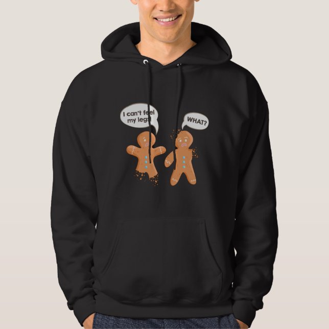 Gingerbread Man Cookies Ugly Christmas Xmas Hoodie (Front)