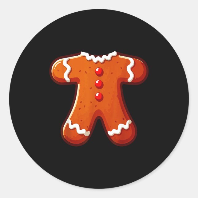 Gingerbread Man Costume Adult Kids Men Women Cooki Classic Round Sticker (Front)