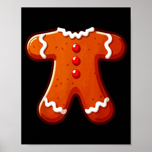 Gingerbread Man Costume Adult Kids Men Women Cooki Poster