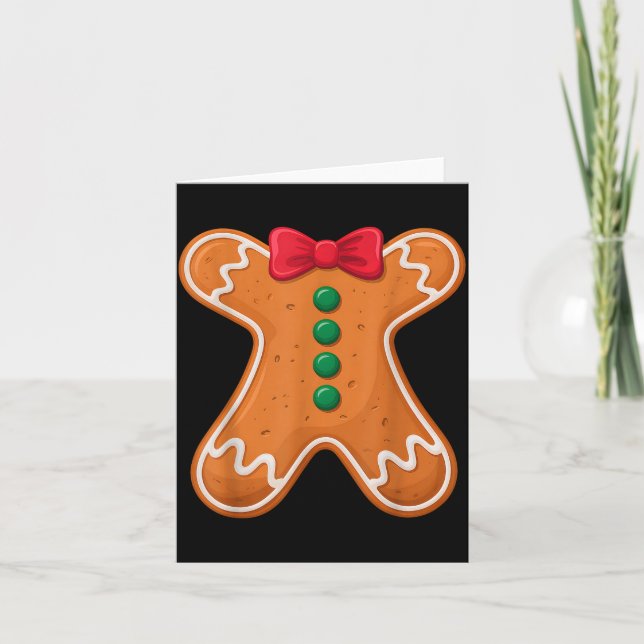 Gingerbread Man Costume Funny For Halloween Christ Card (Front)