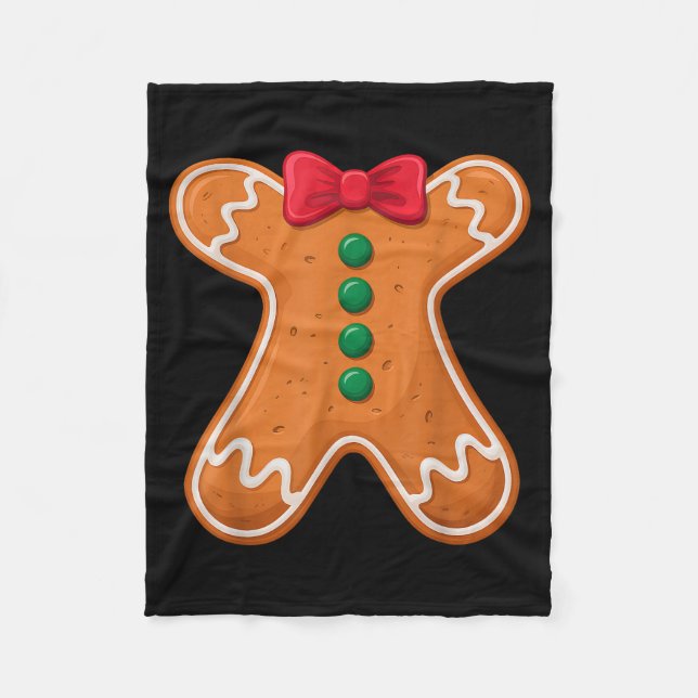 Gingerbread Man Costume Funny For Halloween Christ Fleece Blanket (Front)
