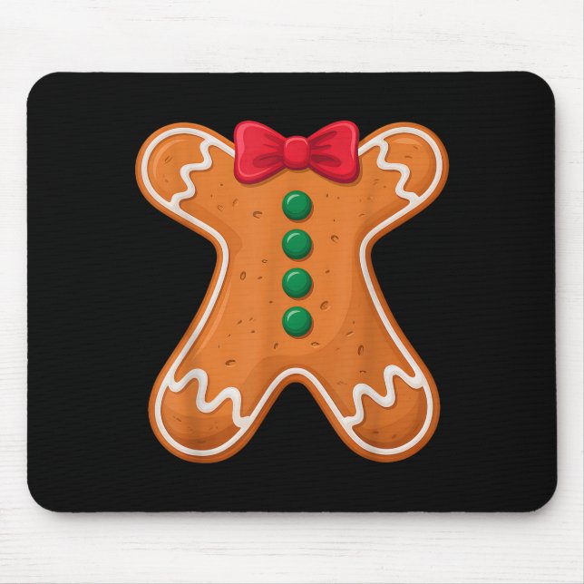 Gingerbread Man Costume Funny For Halloween Christ Mouse Mat (Front)