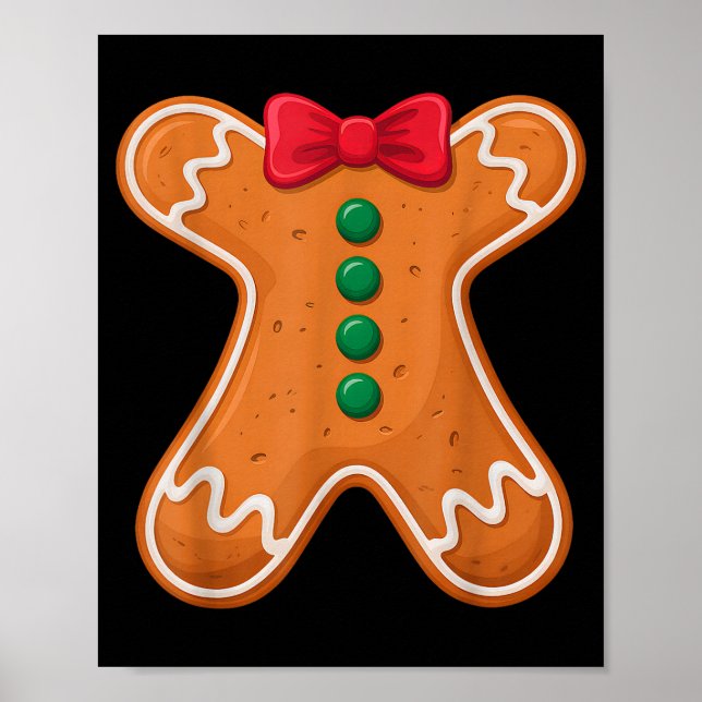 Gingerbread Man Costume Funny For Halloween Christ Poster (Front)