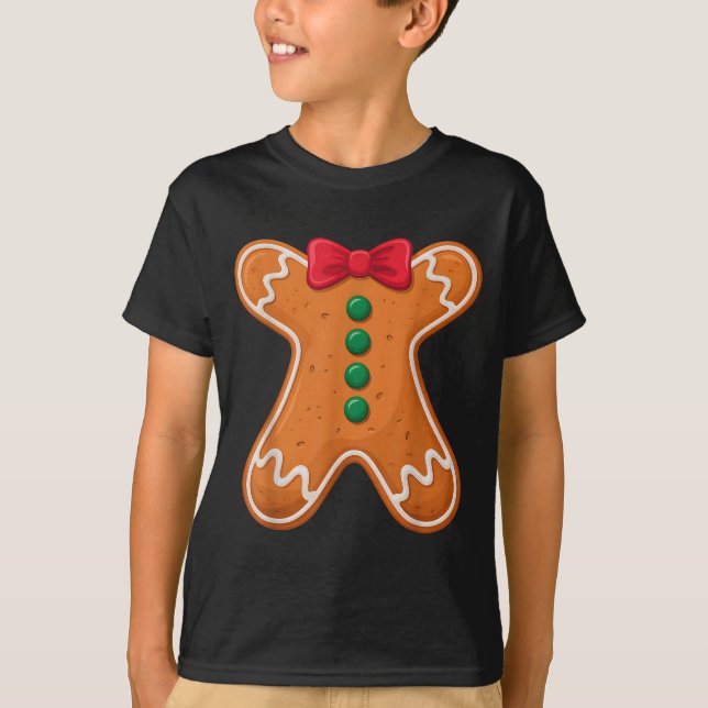 Gingerbread Man Costume Funny For Halloween Christ T-Shirt (Front)