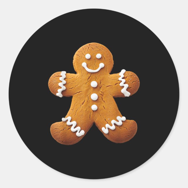Gingerbread Man Costume Funny Halloween Christmas  Classic Round Sticker (Front)