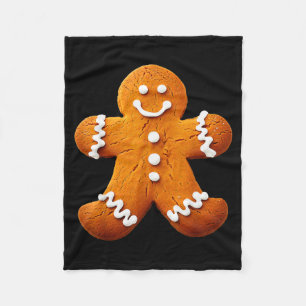 Gingerbread Man Costume Funny Halloween Christmas Fleece Blanket