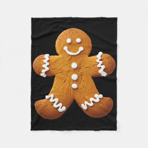 Gingerbread Man Costume Funny Halloween Christmas Fleece Blanket
