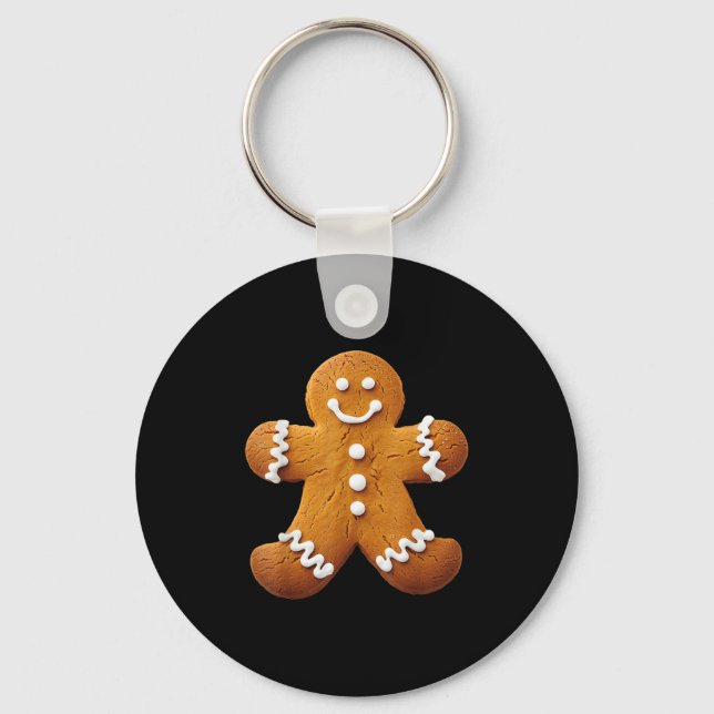 Gingerbread Man Costume Funny Halloween Christmas  Key Ring (Front)