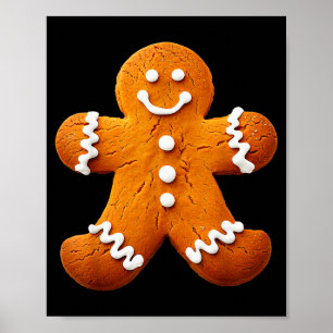 Gingerbread Man Costume Funny Halloween Christmas Poster