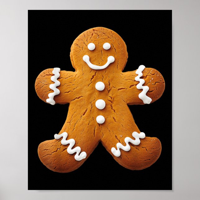 Gingerbread Man Costume Funny Halloween Christmas  Poster (Front)