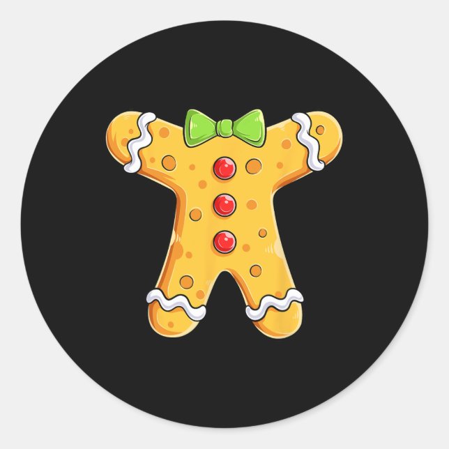 Gingerbread Man Costume Halloween Christmas Boys G Classic Round Sticker (Front)