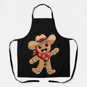 Gingerbread Man Cowboy Hat Bandanna Christmas Xmas Apron