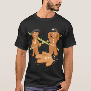 Gingerbread Man Crime Cookies Ugly Christmas Xmas T-Shirt