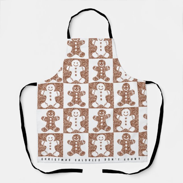 Gingerbread Man Custom Text  Apron (Front)
