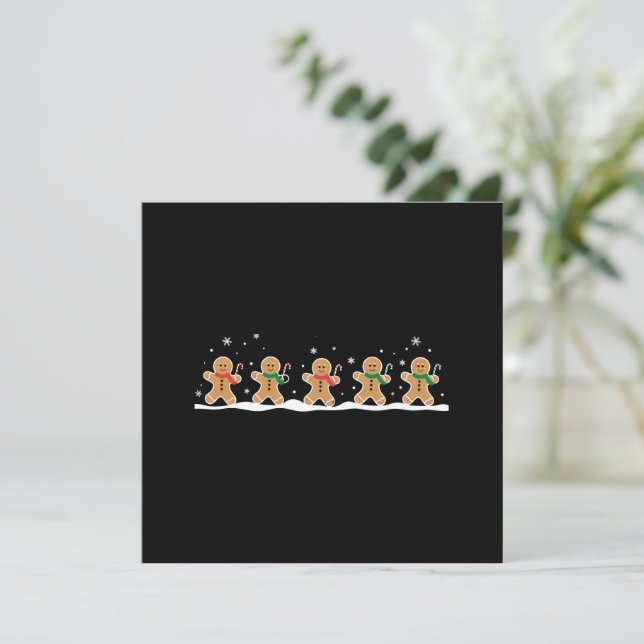 Gingerbread Man Cute Christmas Holiday Baker  Card (Standing Front)