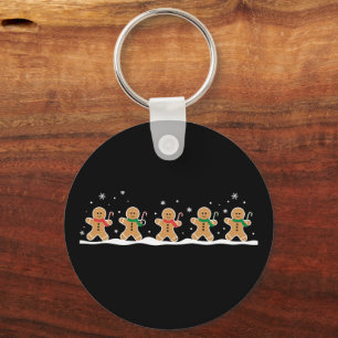 Gingerbread Man Cute Christmas Holiday Baker Key Ring