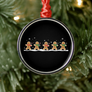 Gingerbread Man Cute Christmas Holiday Baker Metal Tree Decoration