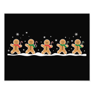 Gingerbread Man Cute Christmas Holiday Baker  Photo Print