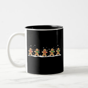 Gingerbread Man Cute Christmas Holiday Baker Two-Tone Coffee Mug