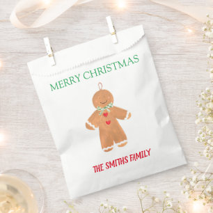 Gingerbread man Cute Christmas Treat Party Cookies Favour Bags
