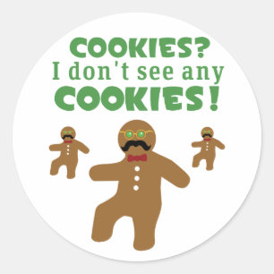 Gingerbread Man Disguise Classic Round Sticker
