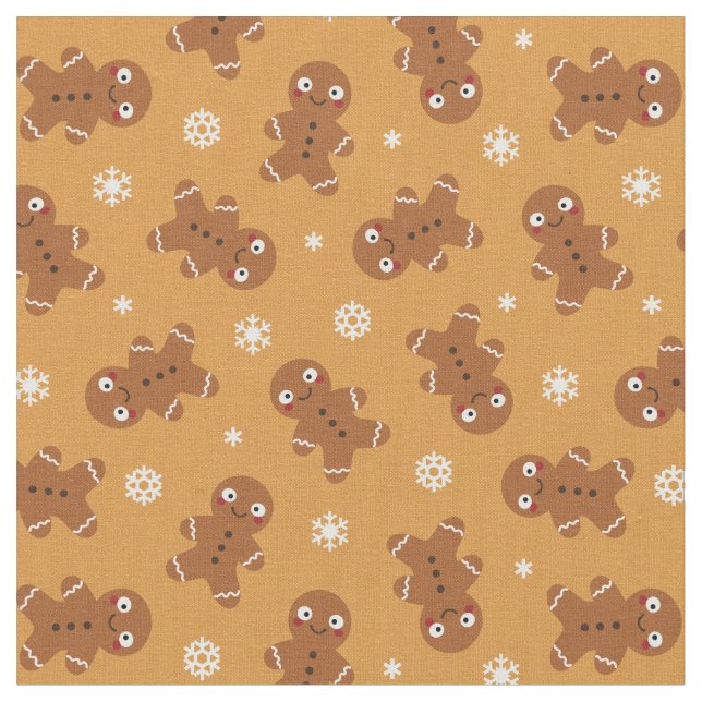Gingerbread Man Fabric (Close Up)