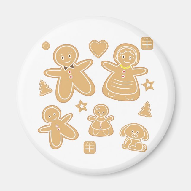 Gingerbread man family magnet (Front)