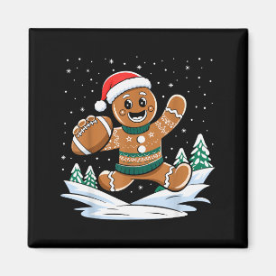 Gingerbread Man Football Ugly Christmas Pajamas Co Magnet