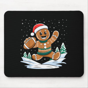 Gingerbread Man Football Ugly Christmas Pajamas Co Mouse Mat