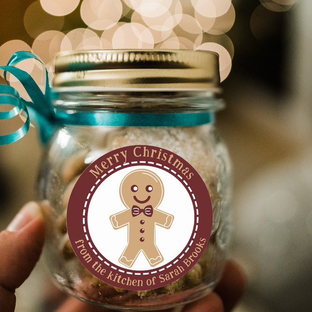 Gingerbread Man From The Christmas Kitchen Of  Classic Round Sticker (Creator Uploaded)