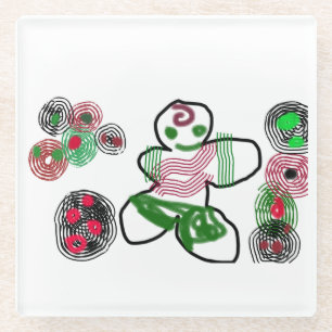 Gingerbread man fun  glass coaster