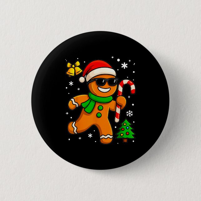 Gingerbread Man Funny Christmas Cookie Costume Bak 6 Cm Round Badge (Front)