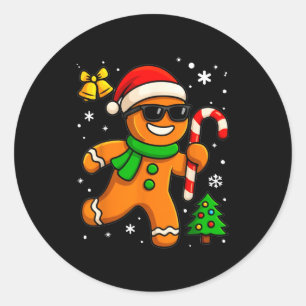Gingerbread Man Funny Christmas Cookie Costume Bak Classic Round Sticker