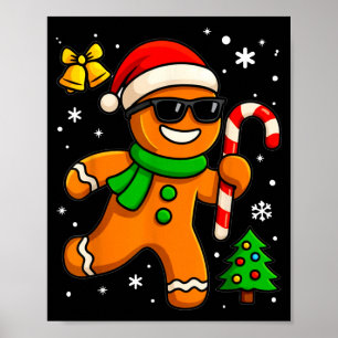 Gingerbread Man Funny Christmas Cookie Costume Bak Poster