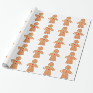 Gingerbread man gift Christmas party Cute Xmas Wrapping Paper