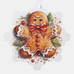 Gingerbread Man & Gingerbread House Tree Decoration Card