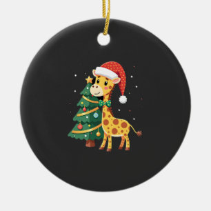 Gingerbread Man Giraffe Santa Hat Christmas Tree T Ceramic Tree Decoration