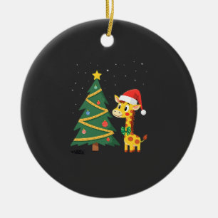 Gingerbread Man Giraffe Santa Hat Christmas Tree T Ceramic Tree Decoration
