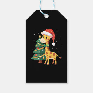 Gingerbread Man Giraffe Santa Hat Christmas Tree T Gift Tags