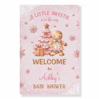 Gingerbread Man Girl Pink Christmas Baby Shower