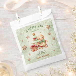 Gingerbread Man Green Red Christmas Baby Shower Favour Bags