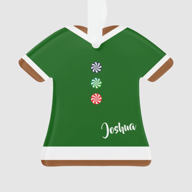 Gingerbread Man Gum Drop Buttons Christmas Ornament (Front)