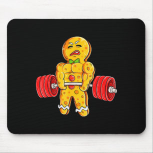 Gingerbread Man Gym Bodybuilding Weightlifting Chr Mouse Mat