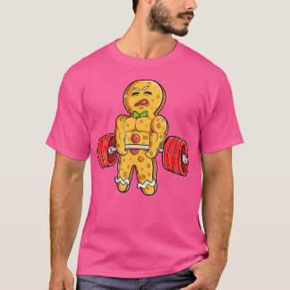 Gingerbread Man Gym Bodybuilding Weightlifting Chr T-Shirt