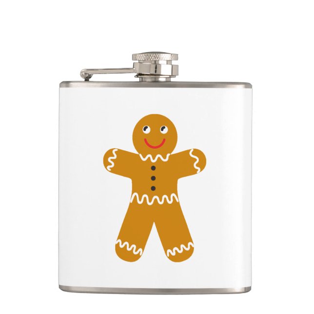 Gingerbread Man Hip Flask (Front)
