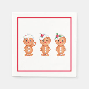 Gingerbread Man Holiday Festive Christmas Seasonal Napkin