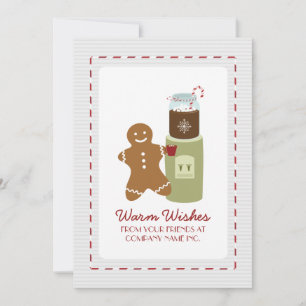 Gingerbread Man Hot Chocolate Water Cooler Holiday Card