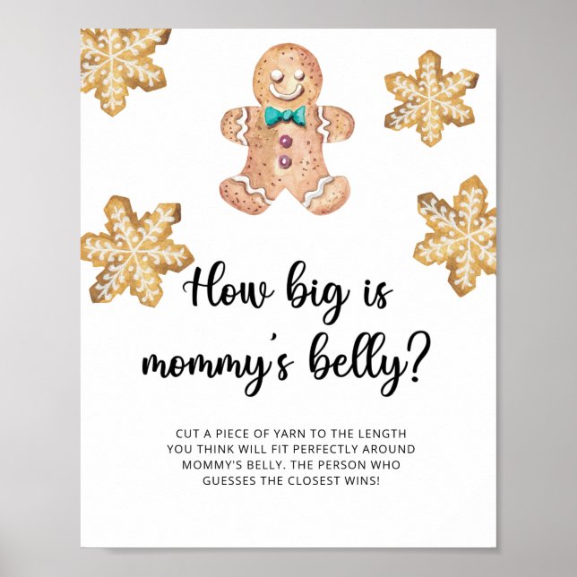 Gingerbread man how big is mummy's belly game  poster (Front)