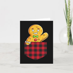 Gingerbread Man In Pocket Funny Christmas Cookie B Card