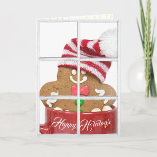 gingerbread man in red mug with window card